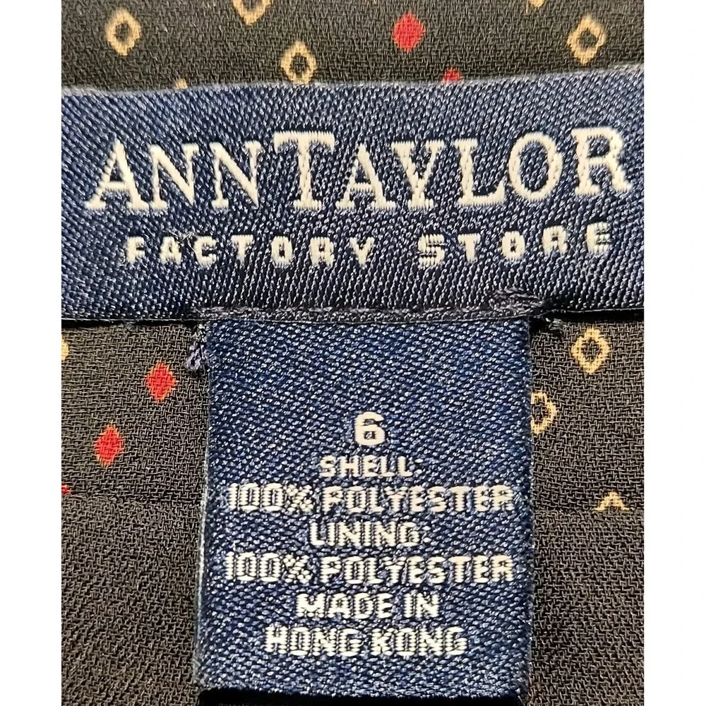 Ann Taylor Factory Lined Flounce/Flowing Skirt Black/Red Size 6 Women - Picture 5 of 8